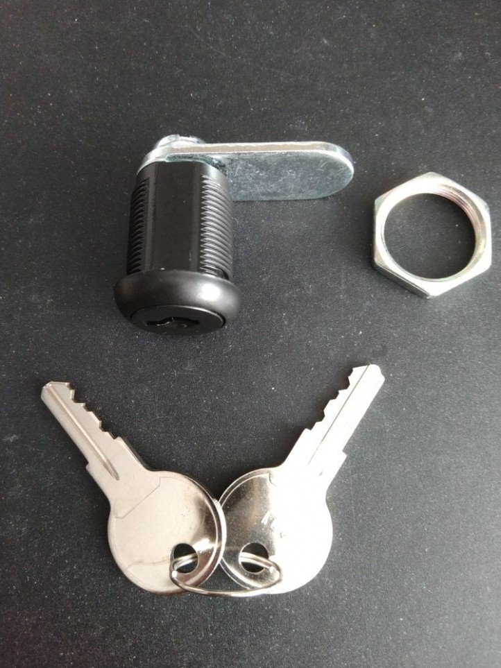 Lock 7/8" - Cam 1-1/4" - Black - Individualy Keyed