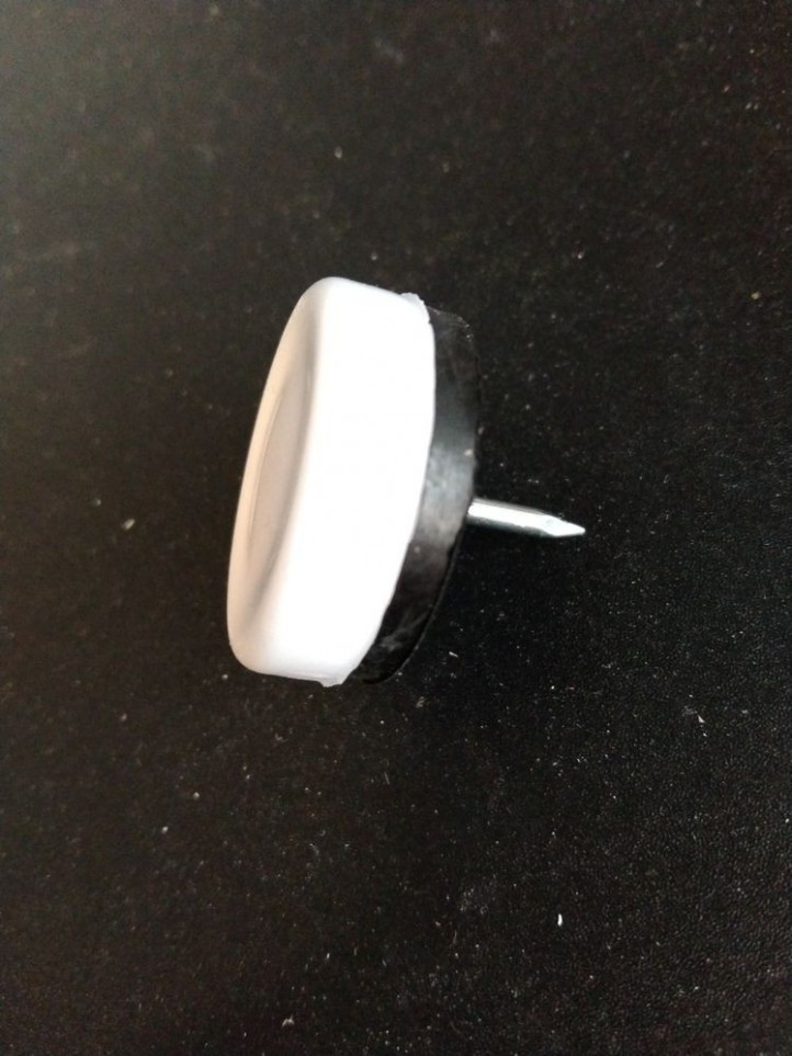 Furniture Glide - White Plastic - 7/8"