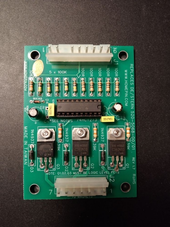 DATA EAST / SEGA / STERN - Magnet Auxilary Driver Board - 520-5068-00/01