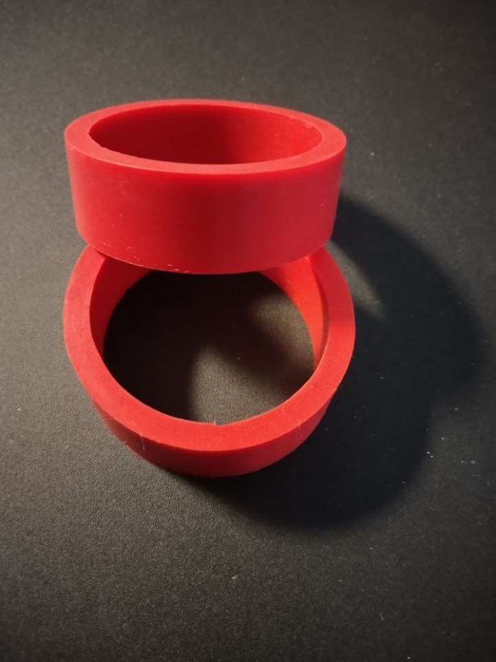 Flipper Rubber - 37/64"x1-1/2" - Modern Red Silicone - XL