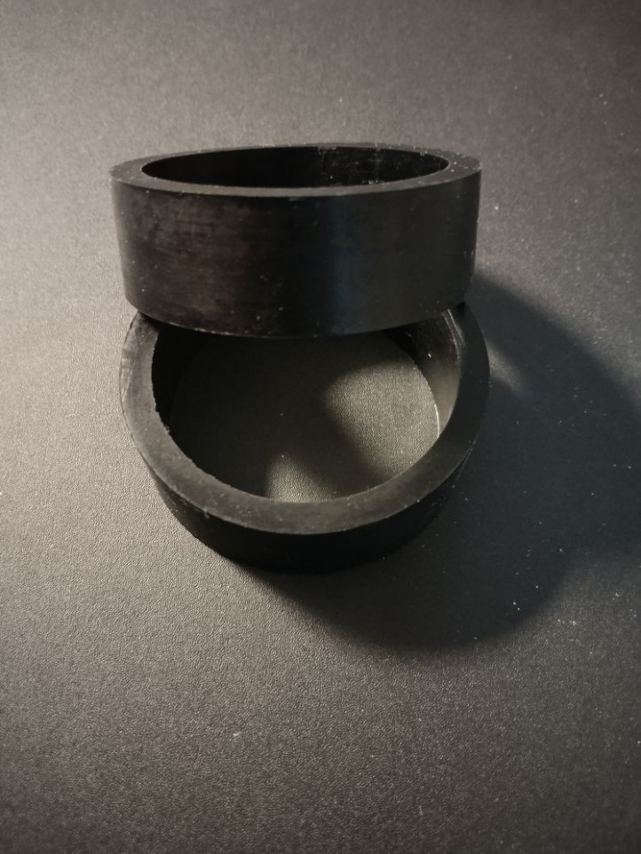 Flipper Rubber - 37/64"x1-1/2" - Black Silicone - XL