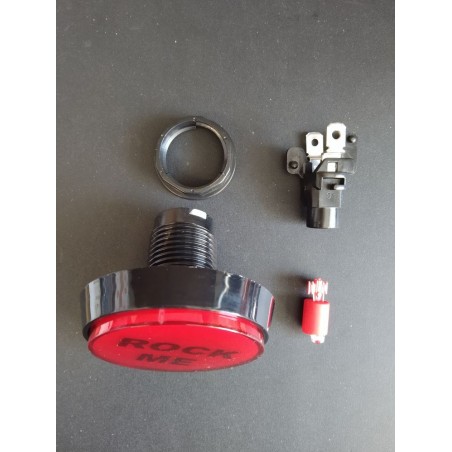 Bouton de Caisse Large - ROCK ME - Rouge - Corps Noir