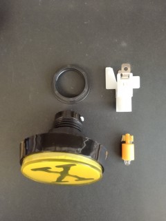 Bouton de Caisse Large - X-FILES - Jaune - Corps Noir
