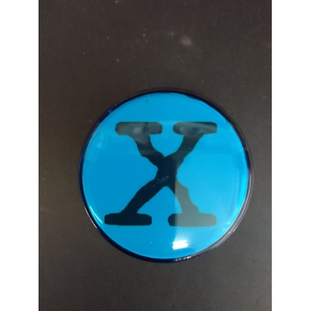 Bouton de Caisse Large - X-FILES - Bleu - Corps Noir