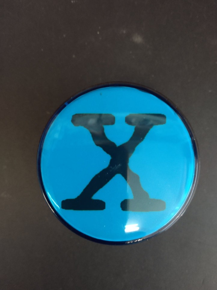 Bouton de Caisse Large - X-FILES - Bleu - Corps Noir