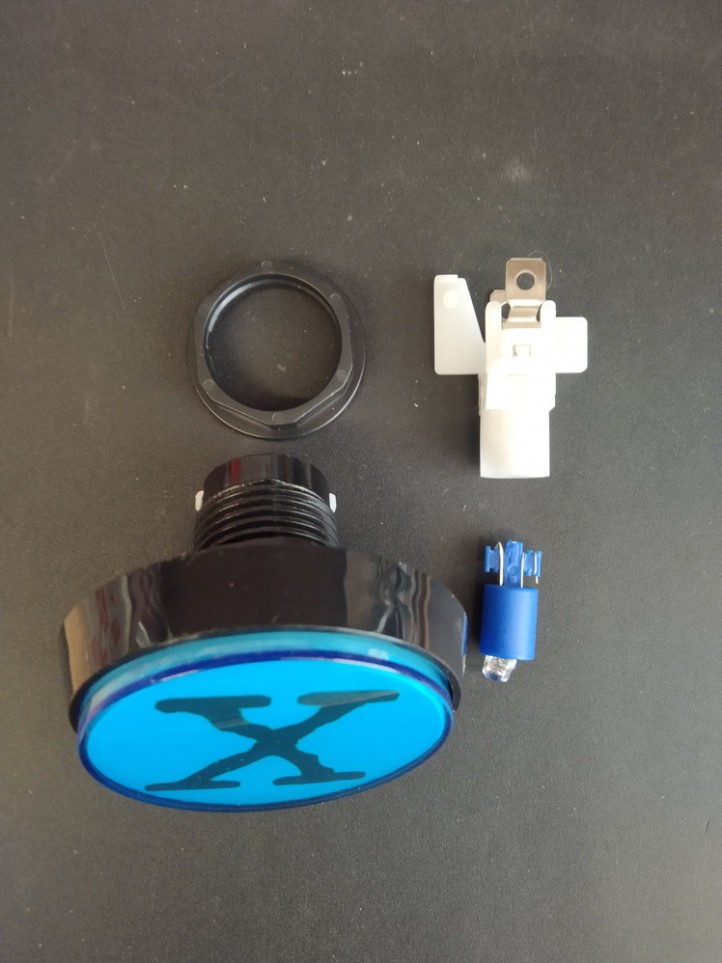 Bouton de Caisse Large - X-FILES - Bleu - Corps Noir