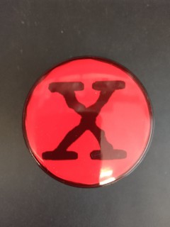 Bouton de Caisse Large - X-FILES - Rouge - Corps Noir