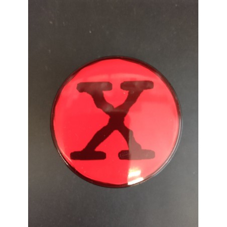Bouton de Caisse Large - X-FILES - Rouge - Corps Noir