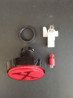 Bouton de Caisse Large - X-FILES - Rouge - Corps Noir