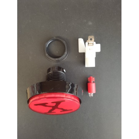 Bouton de Caisse Large - X-FILES - Rouge - Corps Noir