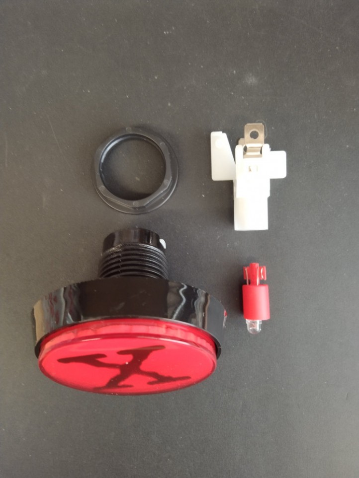 Bouton de Caisse Large - X-FILES - Rouge - Corps Noir