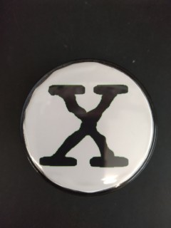 Bouton de Caisse Large - X-FILES - Blanc - Corps Noir