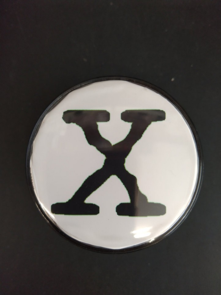 Bouton de Caisse Large - X-FILES - Blanc - Corps Noir