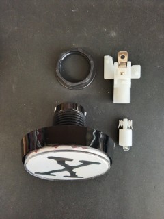 Bouton de Caisse Large - X-FILES - Blanc - Corps Noir