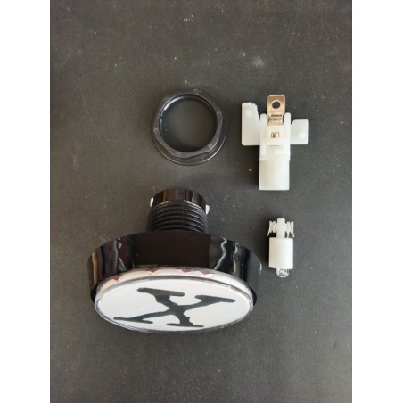 Bouton de Caisse Large - X-FILES - Blanc - Corps Noir