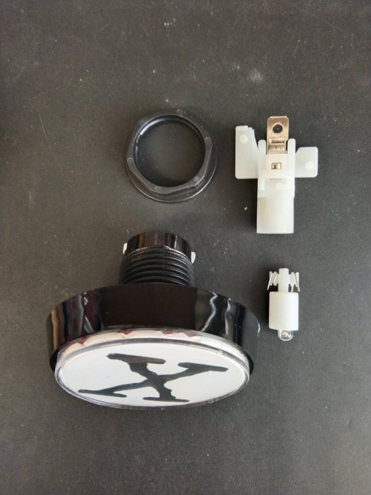 Bouton de Caisse Large - X-FILES - Blanc - Corps Noir
