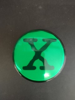 Bouton de Caisse Large - X-FILES - Vert - Corps Noir