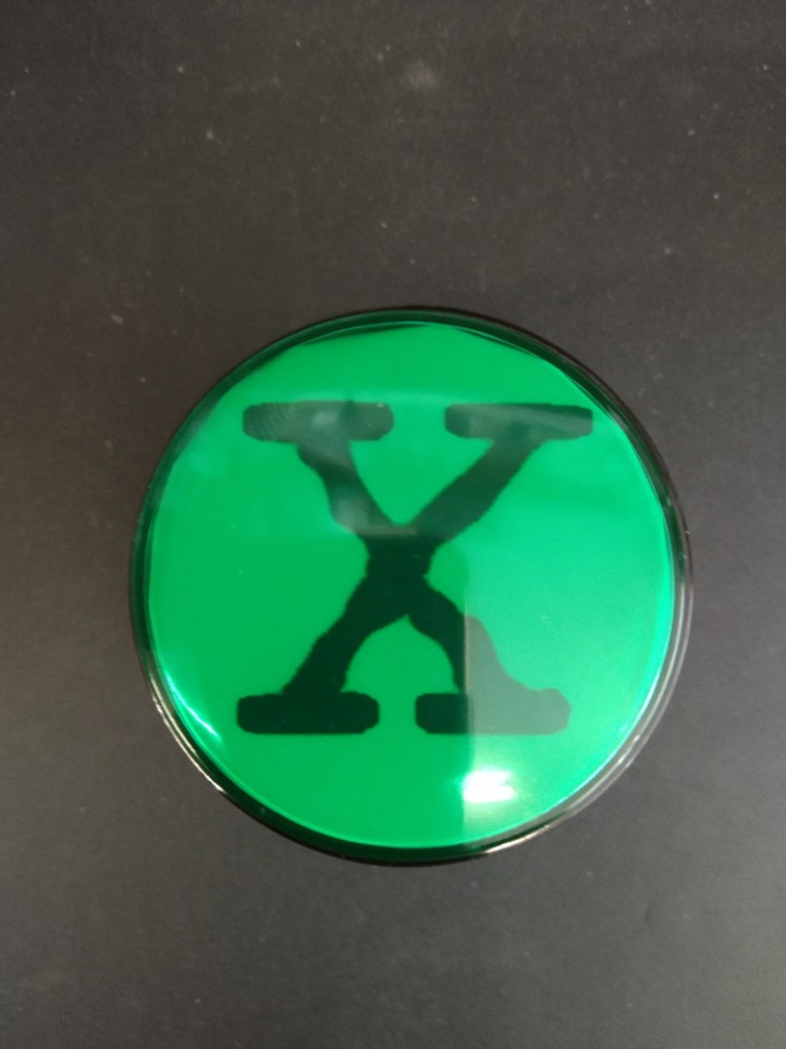 Bouton de Caisse Large - X-FILES - Vert - Corps Noir