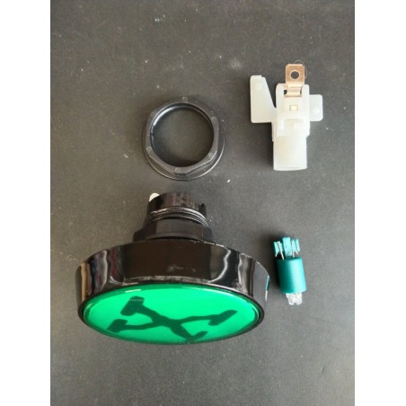 Bouton de Caisse Large - X-FILES - Vert - Corps Noir