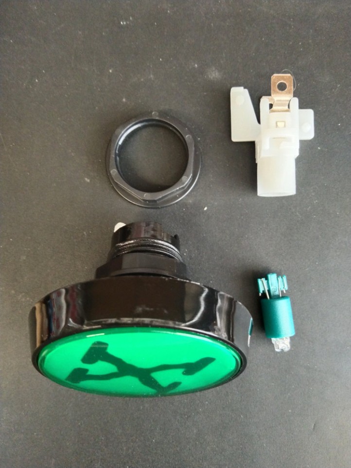 Bouton de Caisse Large - X-FILES - Vert - Corps Noir