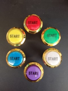 Bouton de Caisse - START - Corps Doré - 6 Couleurs