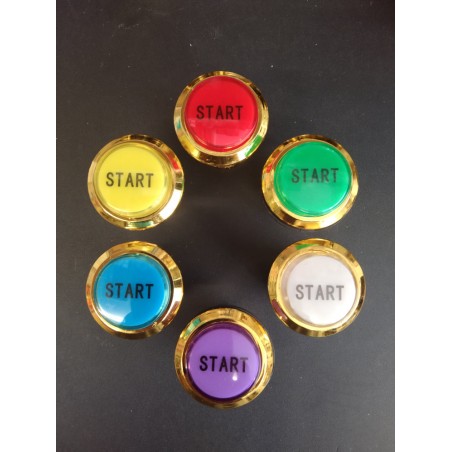 Bouton de Caisse - START - Corps Doré - 6 Couleurs