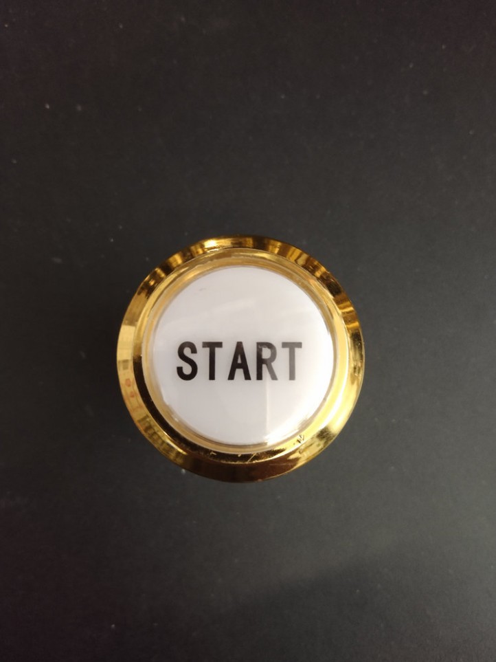 Bouton de Caisse - START - Corps Doré - 6 Couleurs