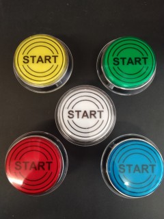 Bouton de Caisse Large - START - avec Cercle - Corps Chrome - 5 Couleurs