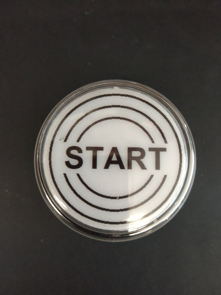Bouton de Caisse Large - START - avec Cercle - Corps Chrome - 5 Couleurs