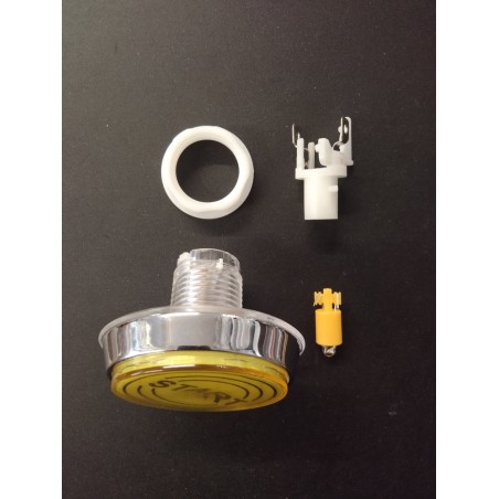 Bouton de Caisse Large - START - avec Cercle - Corps Chrome - 5 Couleurs
