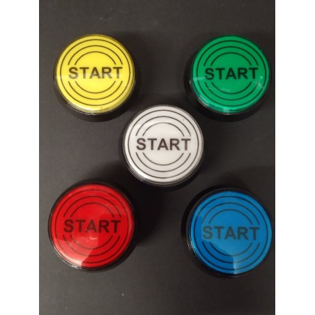 Bouton de Caisse Large - START - avec Cercle - Corps Noir - 5 Couleurs