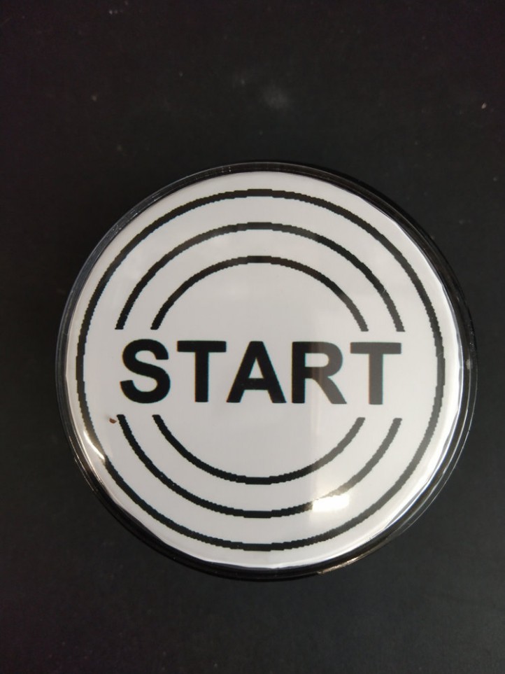 Bouton de Caisse Large - START - avec Cercle - Corps Noir - 5 Couleurs
