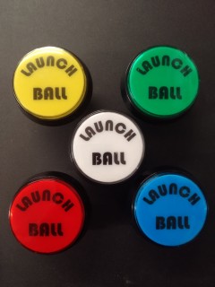 Bouton de Caisse Large - LAUNCH BALL - Corps Noir - 5 Couleurs