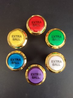 Bouton de Caisse - EXTRA BALL - Corps Doré - 6 Couleurs