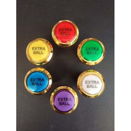 Bouton de Caisse - EXTRA BALL - Corps Doré - 6 Couleurs