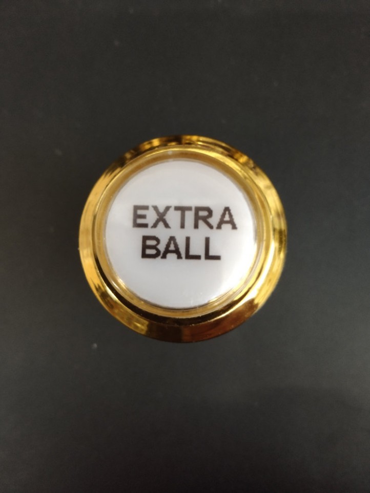 Bouton de Caisse - EXTRA BALL - Corps Doré - 6 Couleurs
