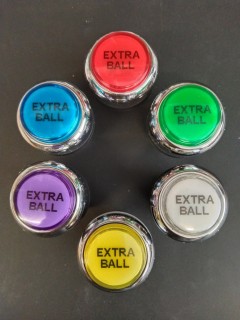 Bouton de Caisse - EXTRA BALL - Corps Chrome - 6 Couleurs