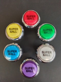 Bouton de Caisse - SUPER BALL - Corps Chrome - 6 Couleurs