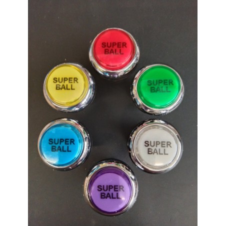 Bouton de Caisse - SUPER BALL - Corps Chrome - 6 Couleurs