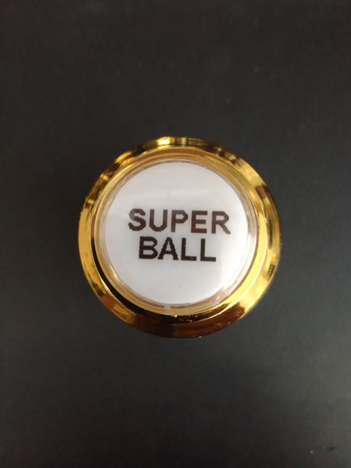 Pushbutton - SUPER BALL - Gold Body - 6 Colors