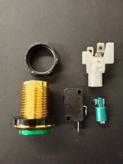 Bouton de Caisse - EXTRA BALL - Corps Doré - 6 Couleurs