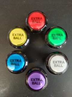 Bouton de Caisse - EXTRA BALL - Corps Noir - 6 Couleurs