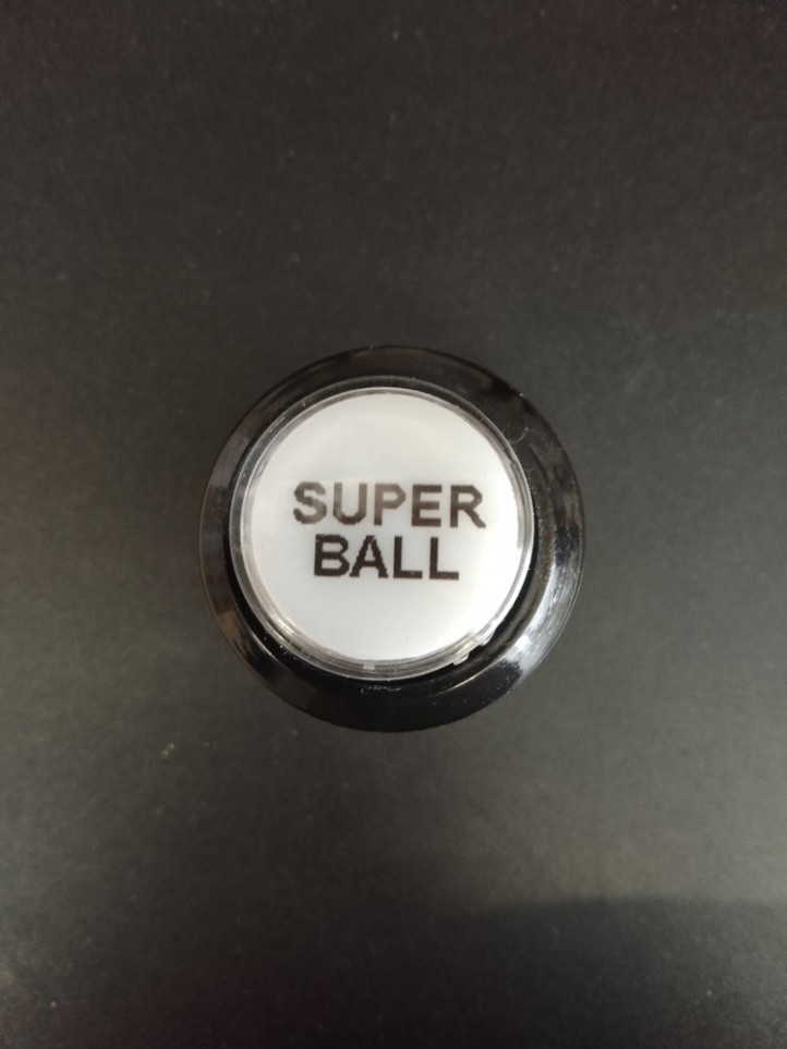 Bouton de Caisse - SUPER BALL - Corps Noir - 6 Couleurs