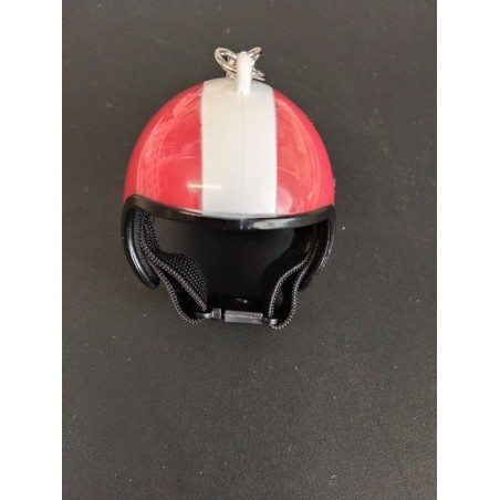Porte Clé - Moto - Casque Rouge Etoile Blanche - 3D