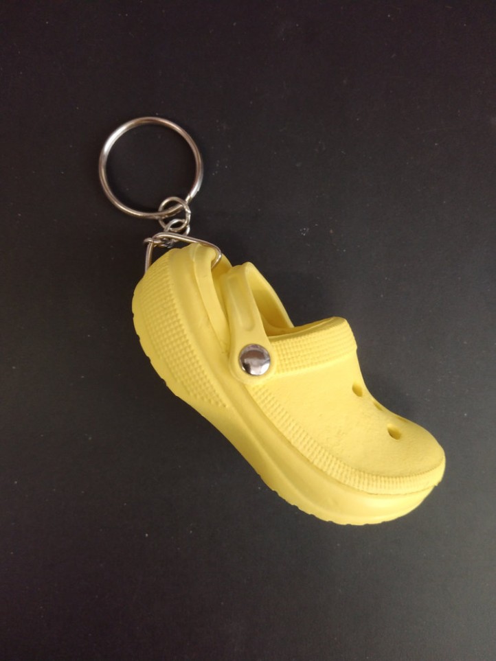 Porte Clé - Chaussures - Crocs Jaune - 3D