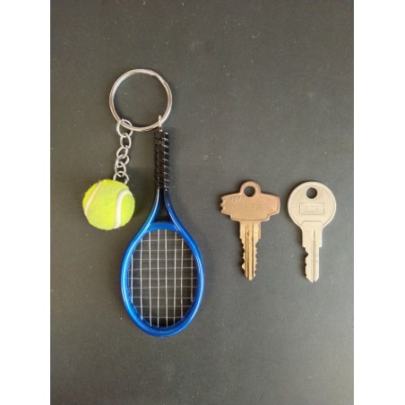 Porte Clé - Tennis - Raquette Bleue - 3D