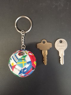 Key Holder - Football / Soccer - Worls Flag - 3D - Leather