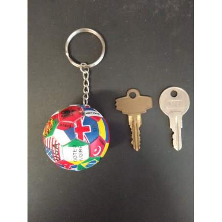 Key Holder - Football / Soccer - Worls Flag - 3D - Leather