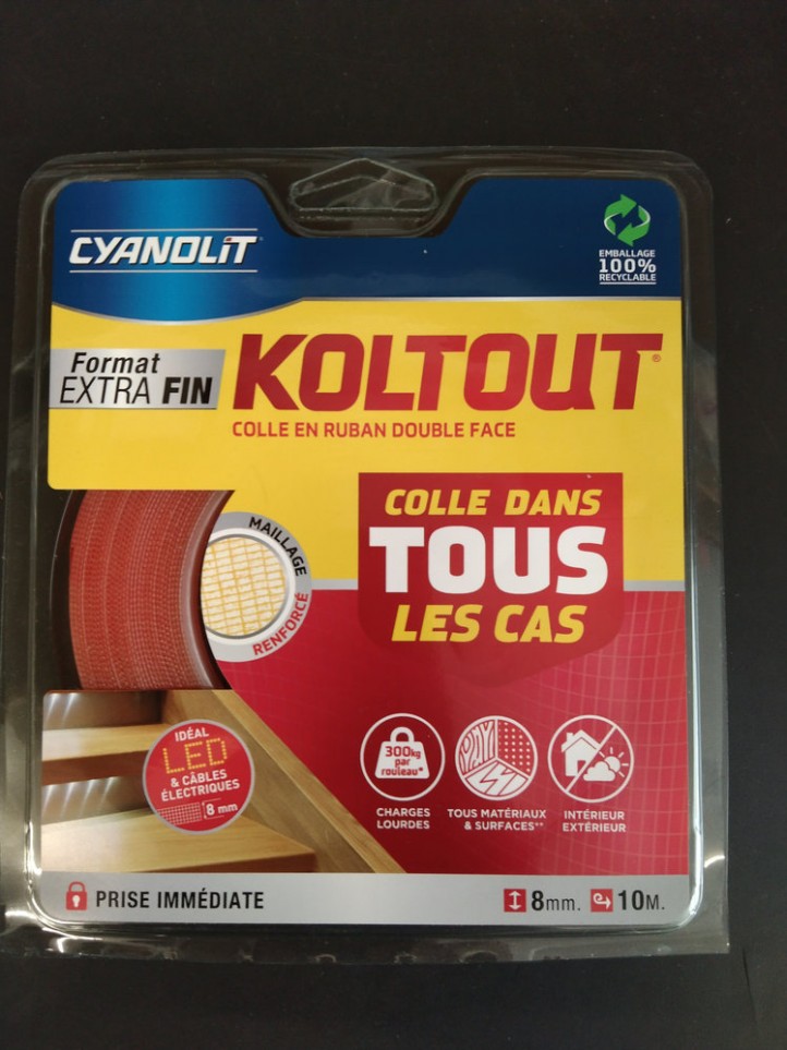 CYANOLIT - Koltout - Double Face - 8mm x 10m CYANOLIT - Koltout - Double Face - 8mm x 10m