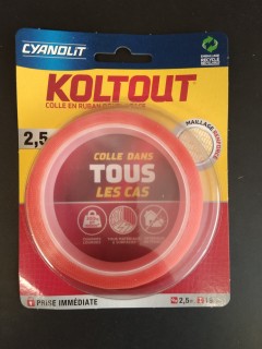 CYANOLIT - Koltout - Double Face - 19mm x 2.5m